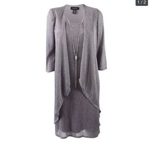 R&M RICHARDS NEW SHIFT DRESS MOCK DRAPED JACKET 8